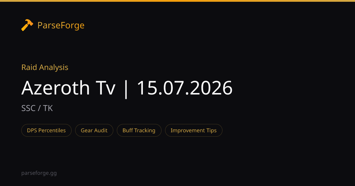 Azeroth Tv | 15.07.2026 — WoW Classic Raid Analysis | ParseForge